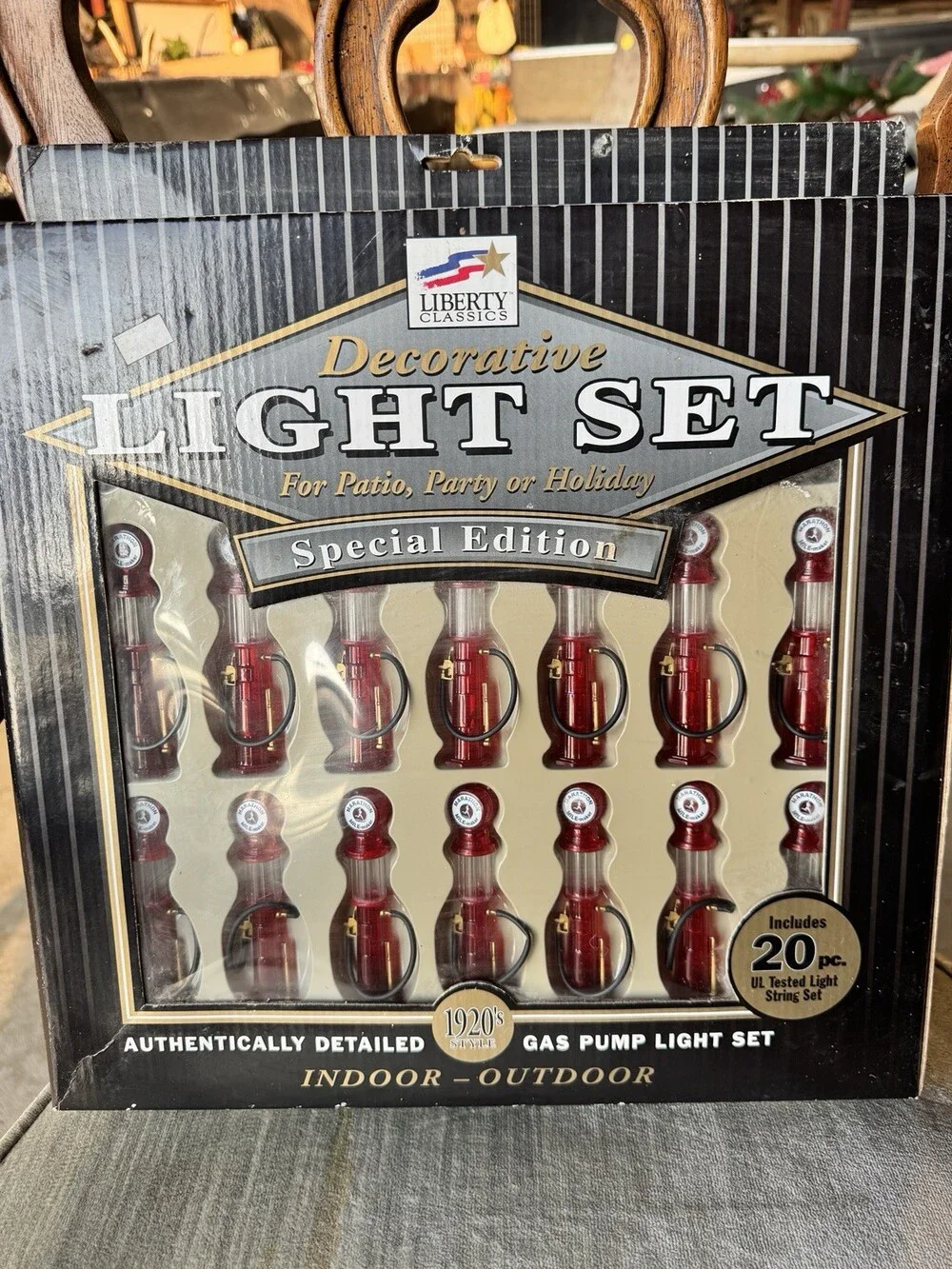 Liberty Classics Gas Pump String Lights 20 Pc 1920s Style Garage Decor NOS